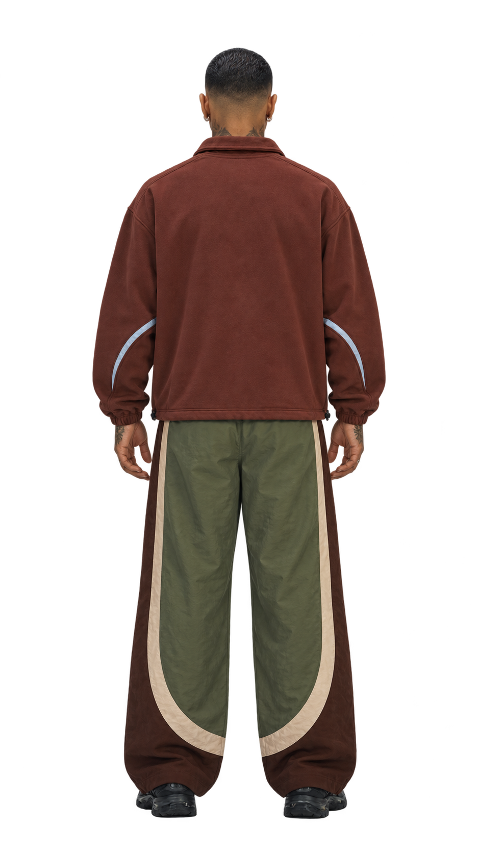 OMKEER Quarter-Zip Lamb Track Jacket – Burgundy