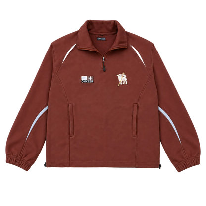 OMKEER Quarter-Zip Lamb Track Jacket – Burgundy